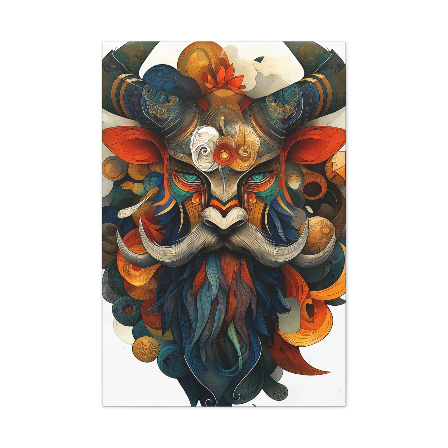 Vibrant Mask Wall Art Canvas | Bohemian Decor