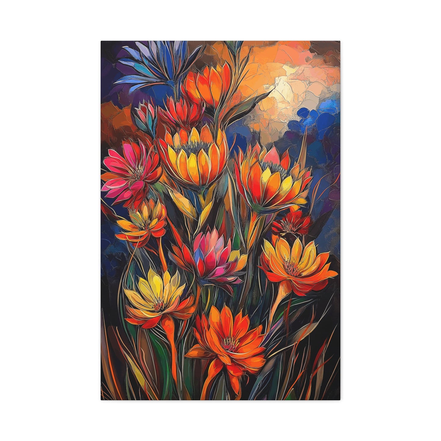 Vibrant Floral Canvas Wall Art - Perfect for Home Decor and Gifting