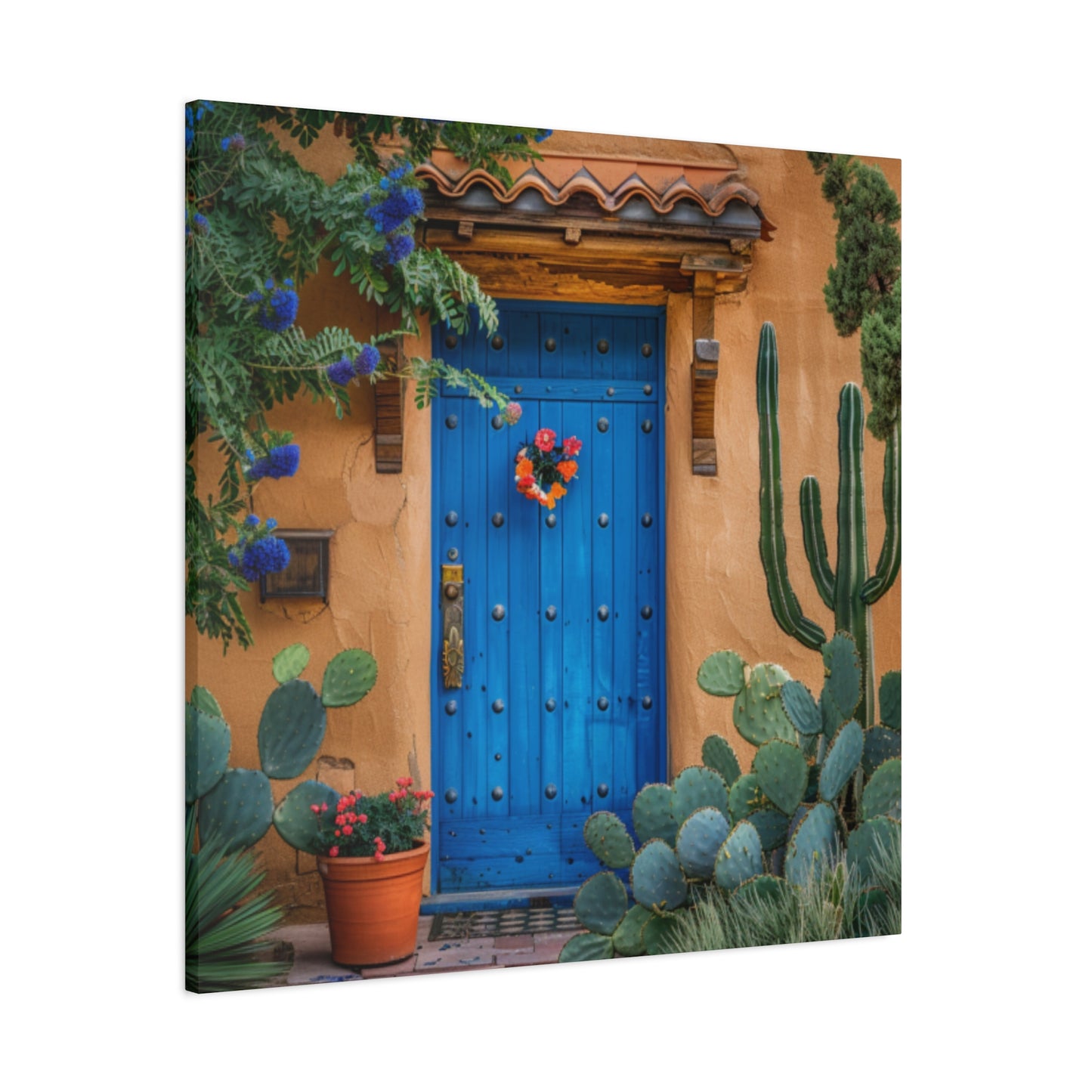 Canvas Wall Art - Santa Fe Door Blue Design