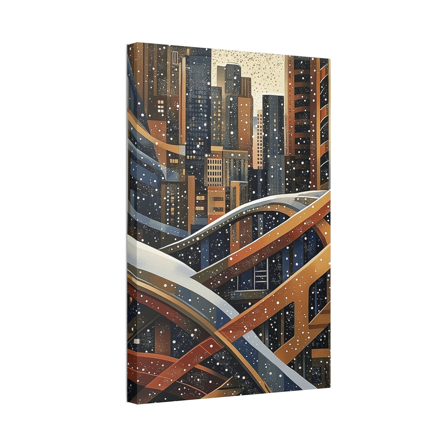 Urban Snowfall Canvas Art - Stretched Wall Decor 1.5 in. depth
