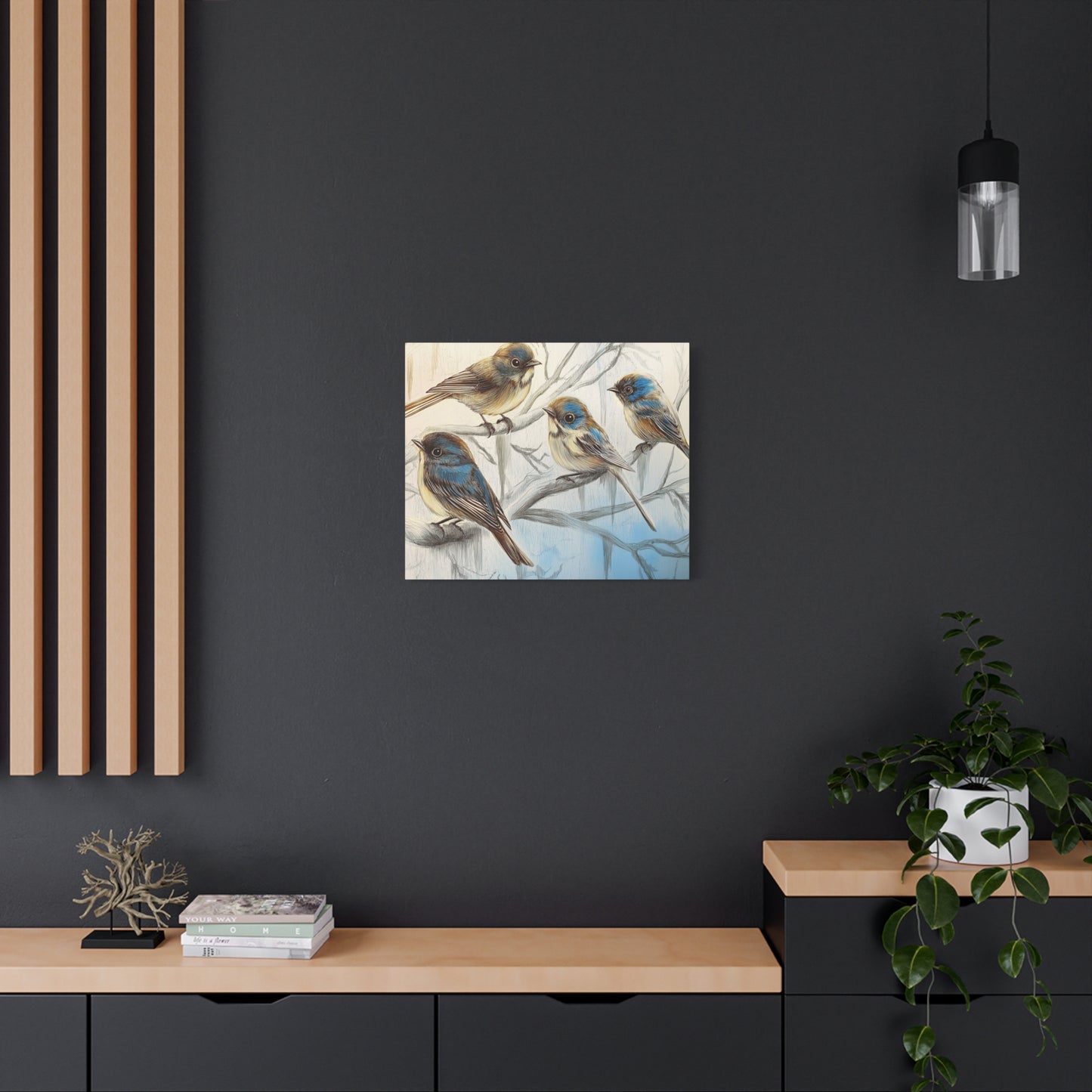 Canvas Wall Art - Bluebirds Gathering