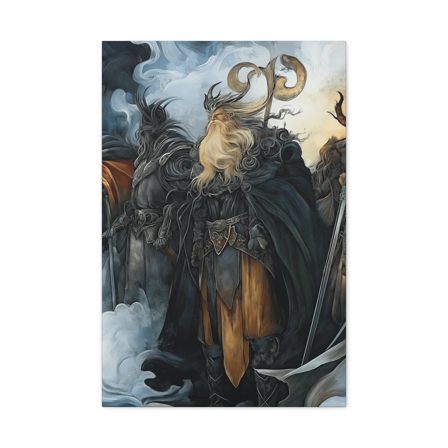 Epic Fantasy Wall Art Canvas - Norse Mythology Inspired Decor