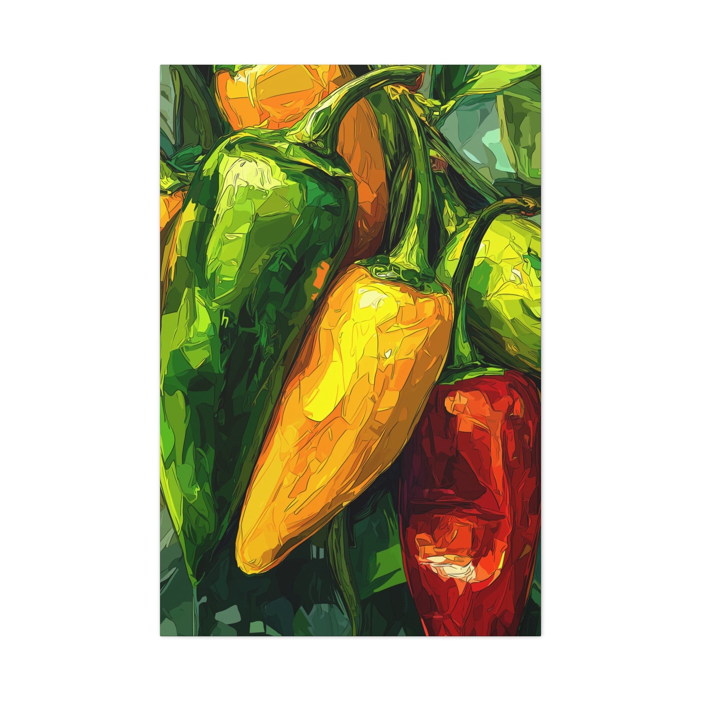 Canvas Print - Colorful Chili Peppers Design