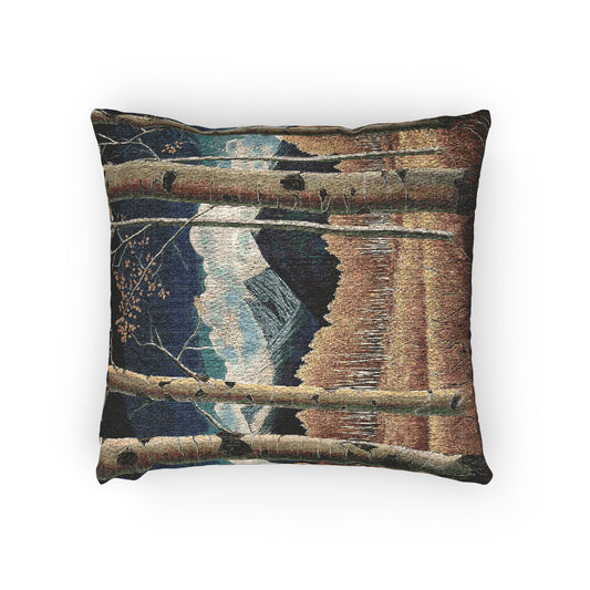 Rustic Woven Pillow - Nature Landscape Design, Cozy Home Décor