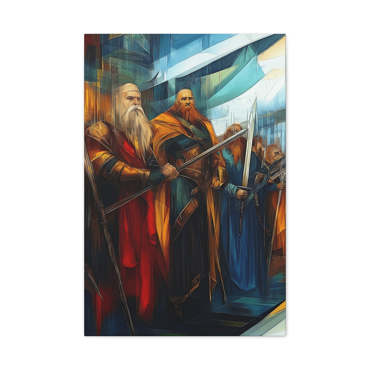 Epic Fantasy Art Canvas Print - Stretched 1.25" Wall Decor Featuring Legendary Warriors