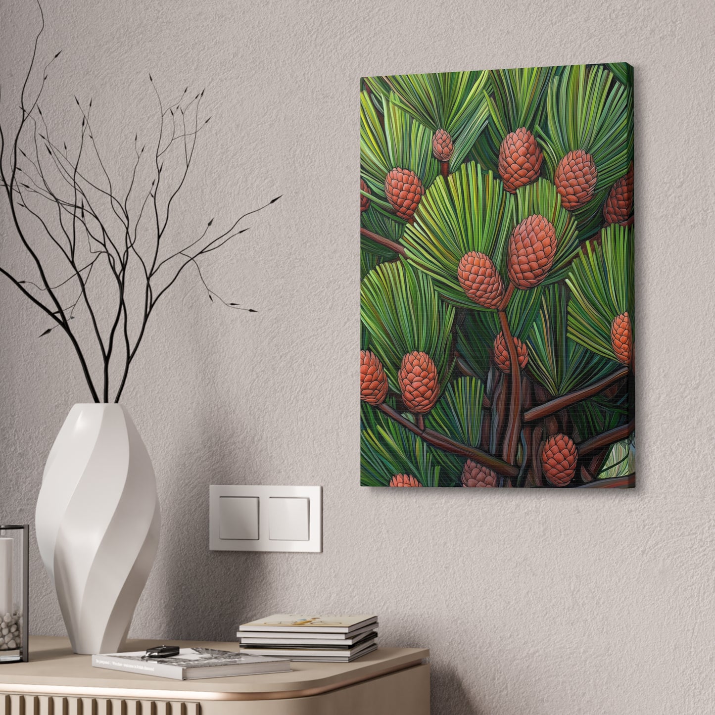 Canvas Wall Art - Pine Cones Growing