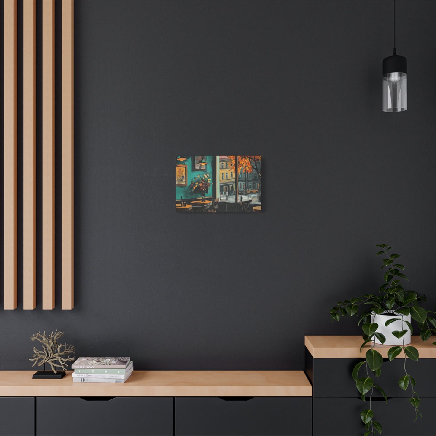 Autumn Café Wall Art Print - Stretched Matte Canvas (1.25")