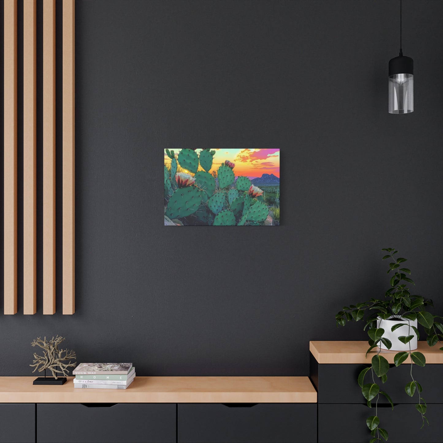 Canvas Art Print - Prickly Pear Blooming Vista 2