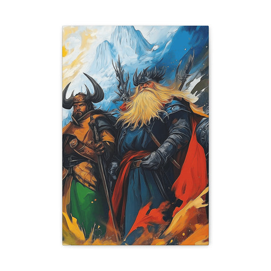 Epic Norse Warrior Canvas Art Print - Fantasy Wall Decor for Home or Office