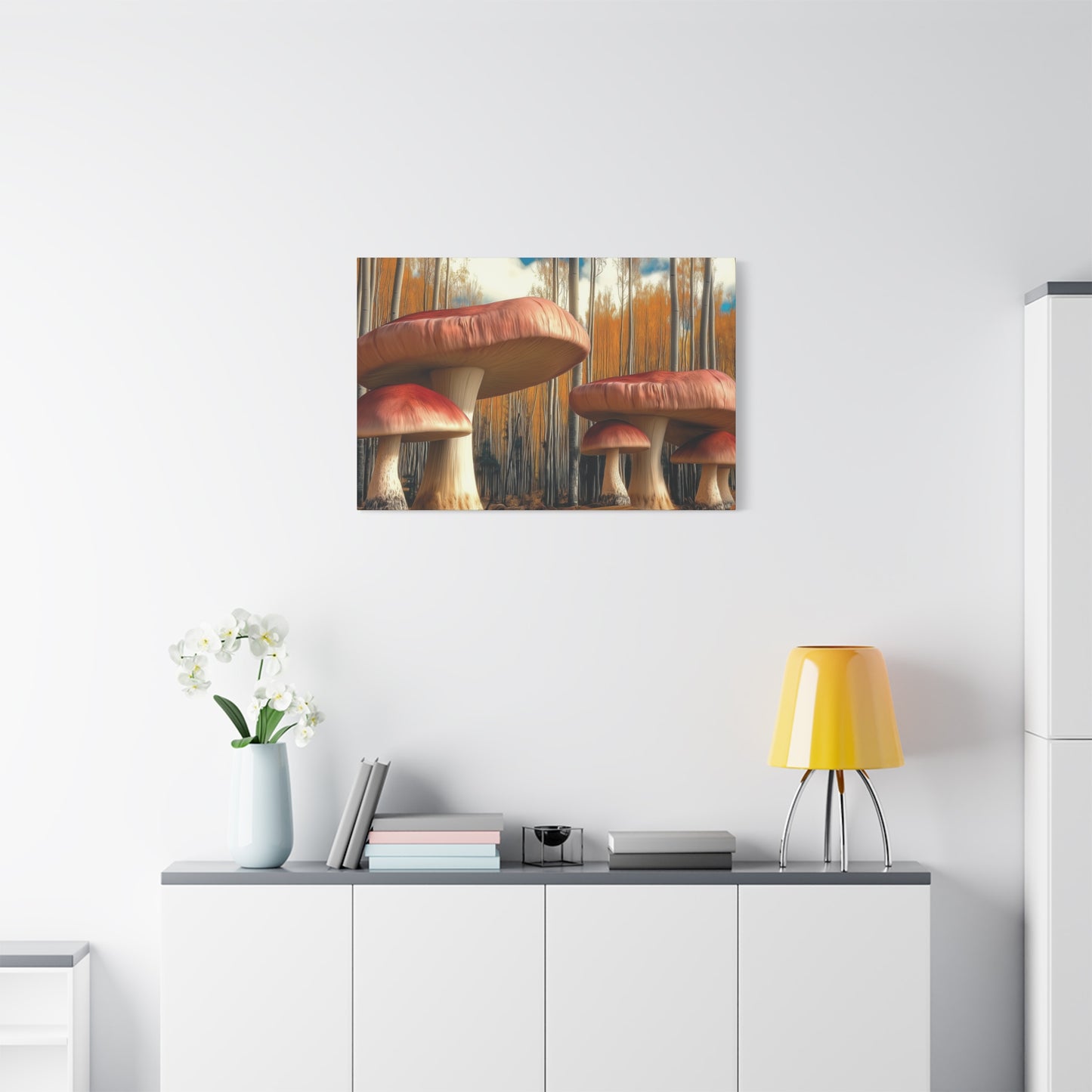 Canvas Print - Mushrooms and Trees Nature Scene