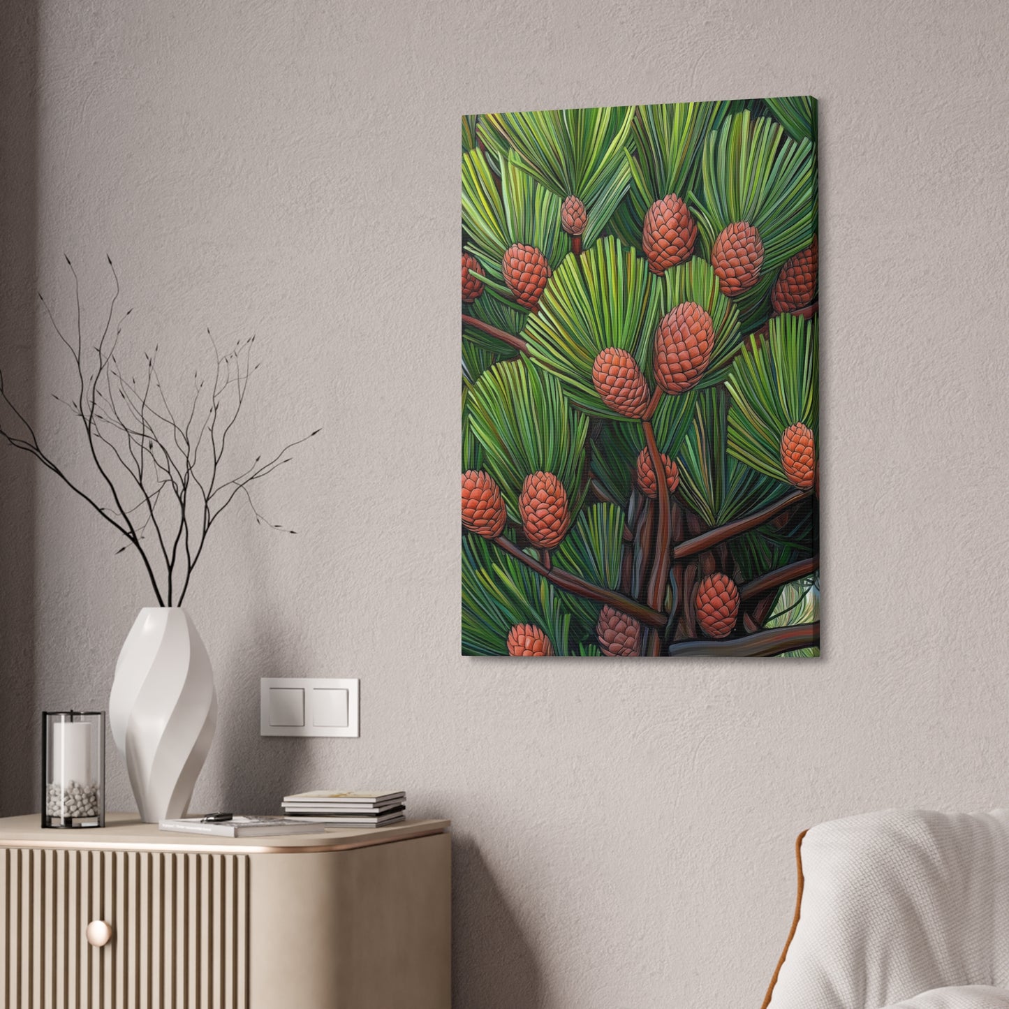 Canvas Wall Art - Pine Cones Growing