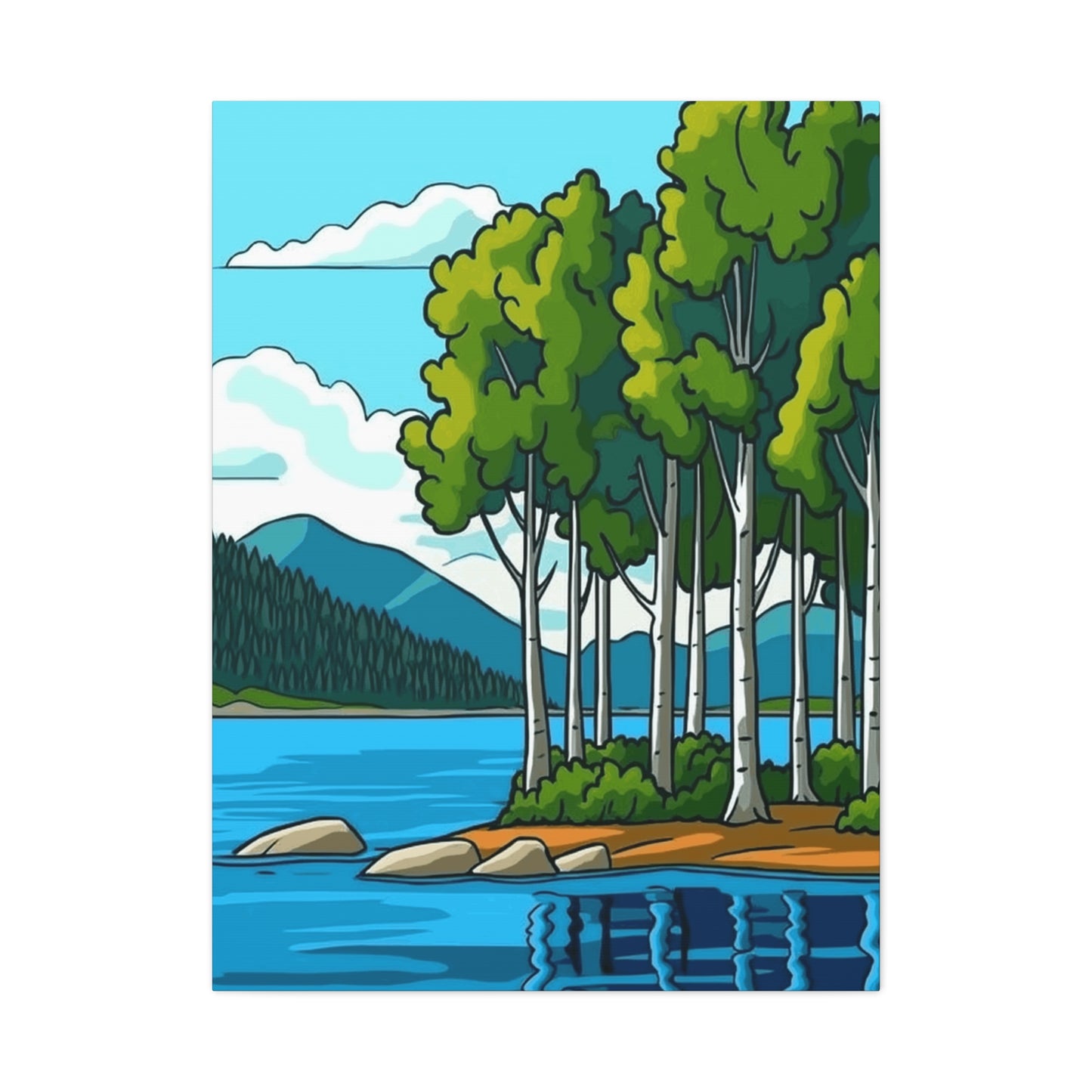 Canvas Print - Bold Mountain Lake