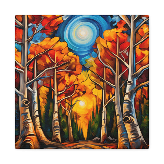 Autumn Forest Canvas Art Print - Vibrant Fall Decor for Home & Office