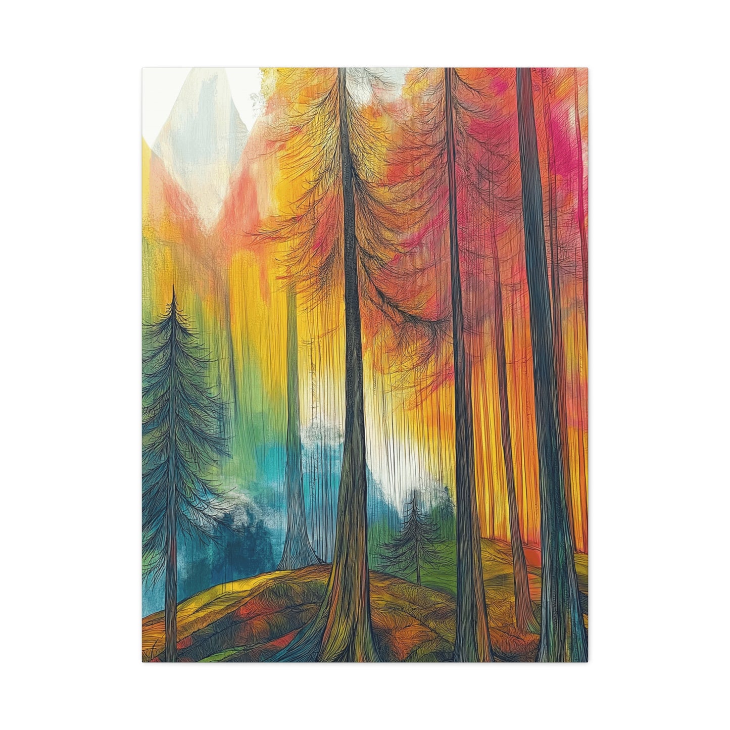 Vibrant Forest Canvas Art Print