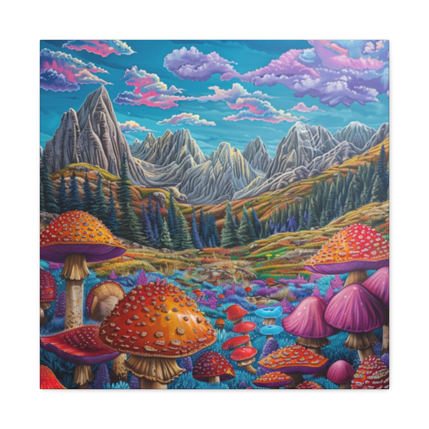 Canvas Print - Rocky Mountain Mushroom Field