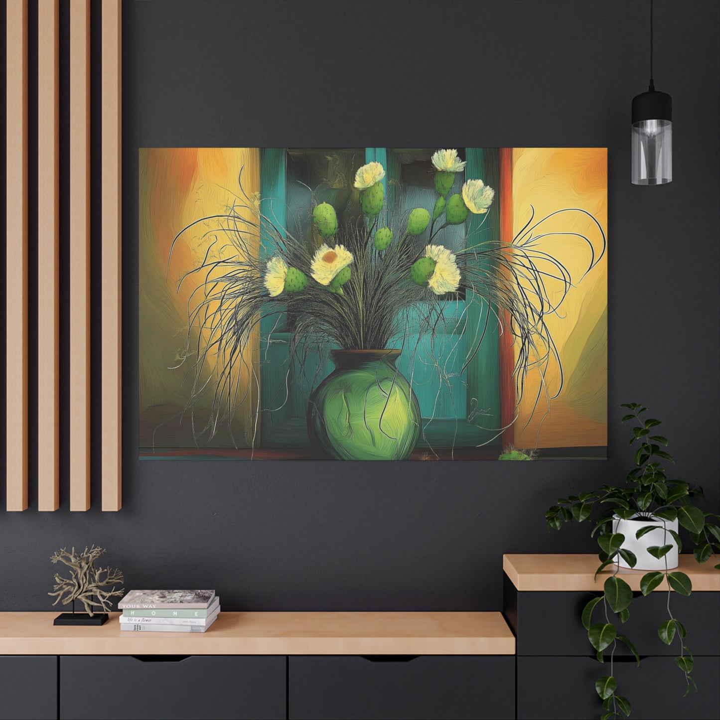 Vibrant Cactus Flower Canvas Print - Stretched Wall Art for Home Decor