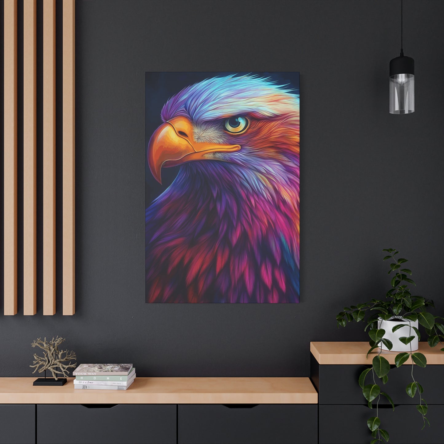 Vibrant Eagle Canvas Wall Art - Colorful Wildlife Decor