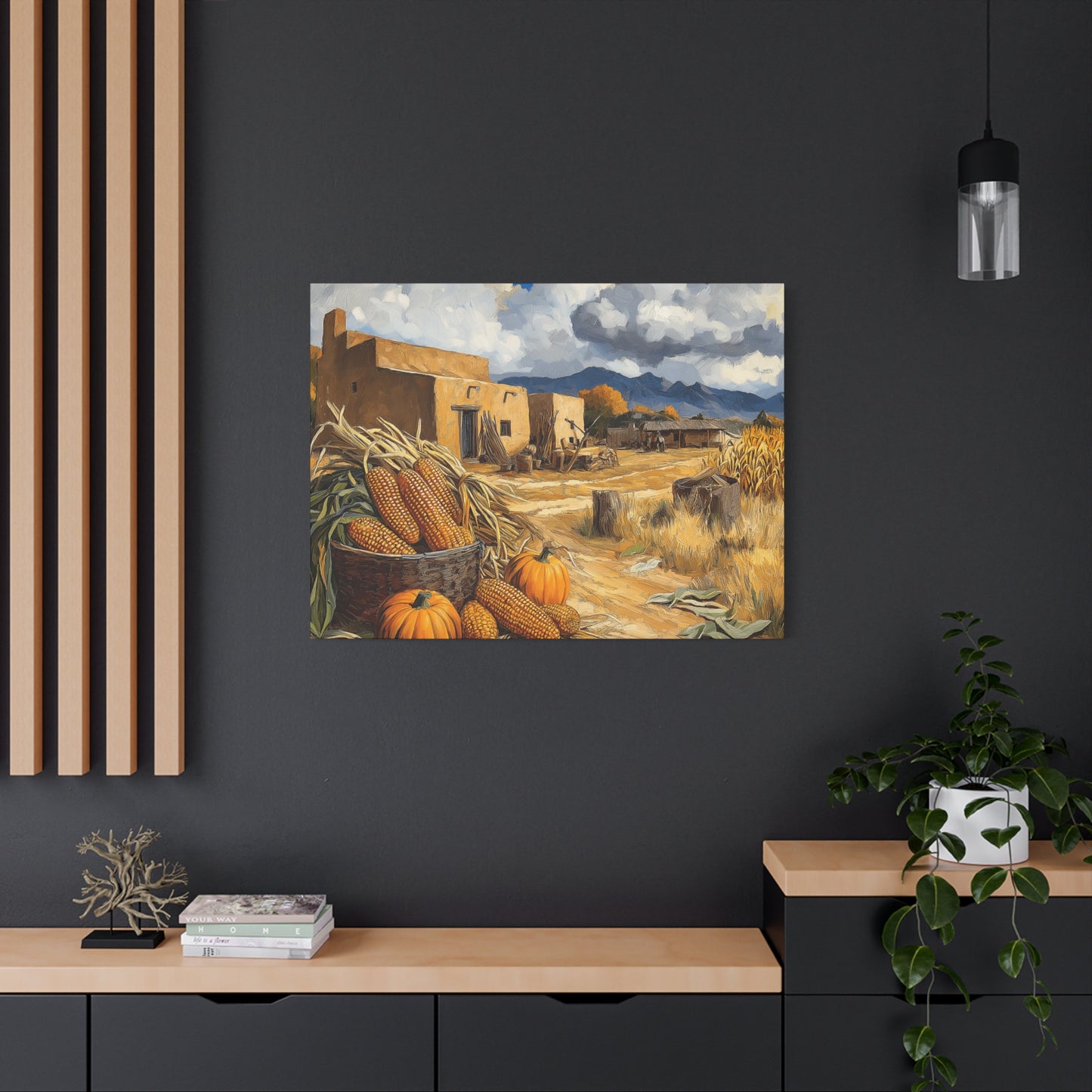 Harvest Landscape Canvas Print - Rustic Fall Decor for Home