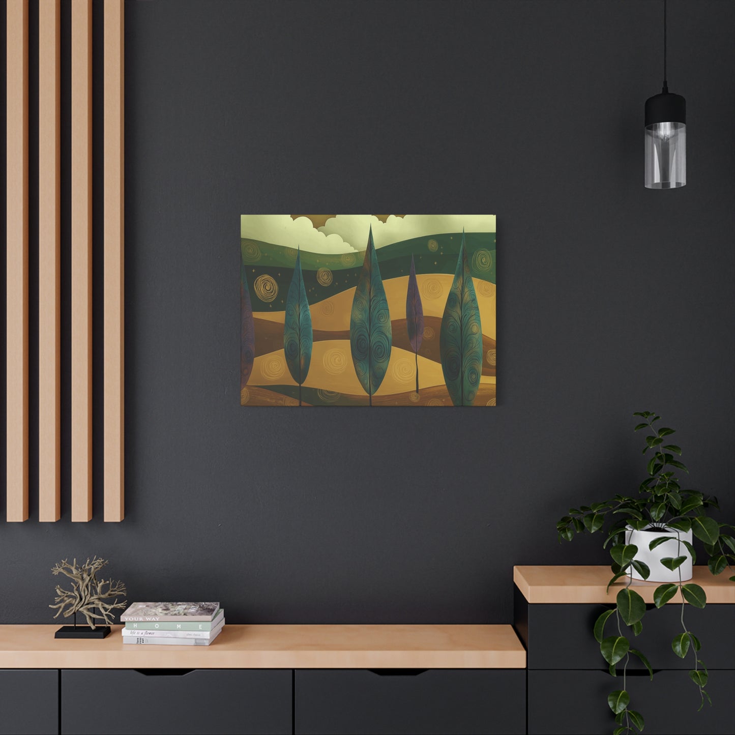 Serene Trees Abstract Canvas Wall Art