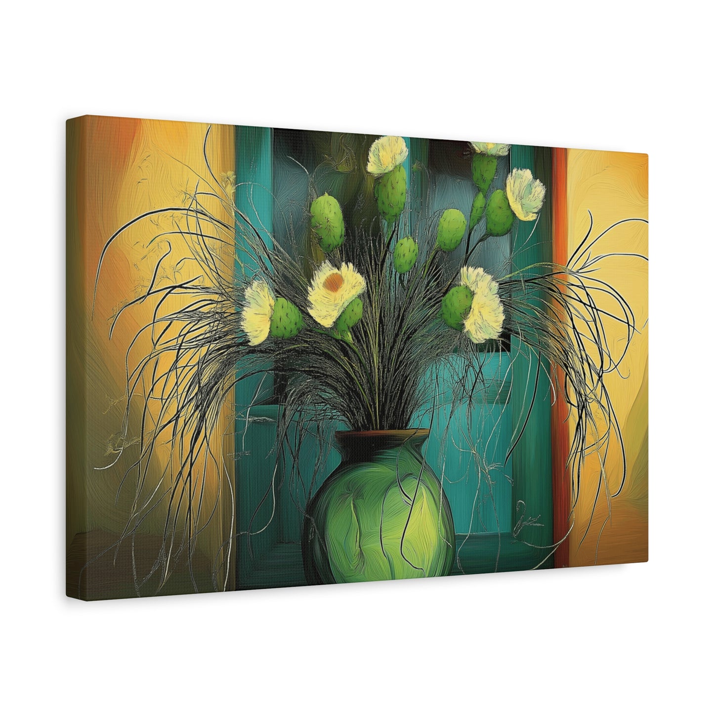 Vibrant Cactus Flower Canvas Print - Stretched Wall Art for Home Decor