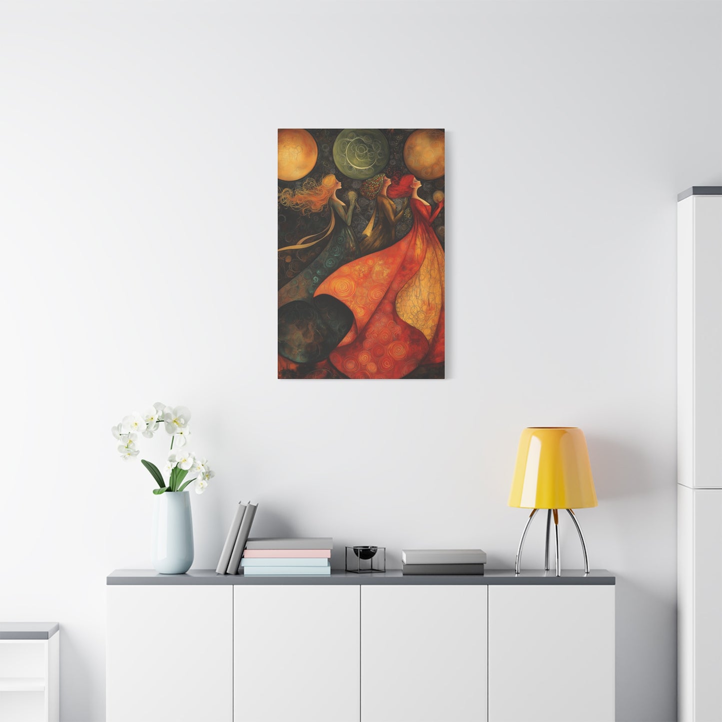 Elegant Women Art Canvas Print - Colorful Abstract Wall Decor