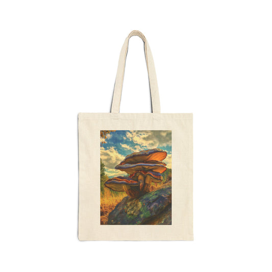 Mushroom Art Tote Bag | Eco-Friendly Cotton Canvas Bag | Ideal for Shopping, Gifts, Camping, Nature Lovers, Earth Day