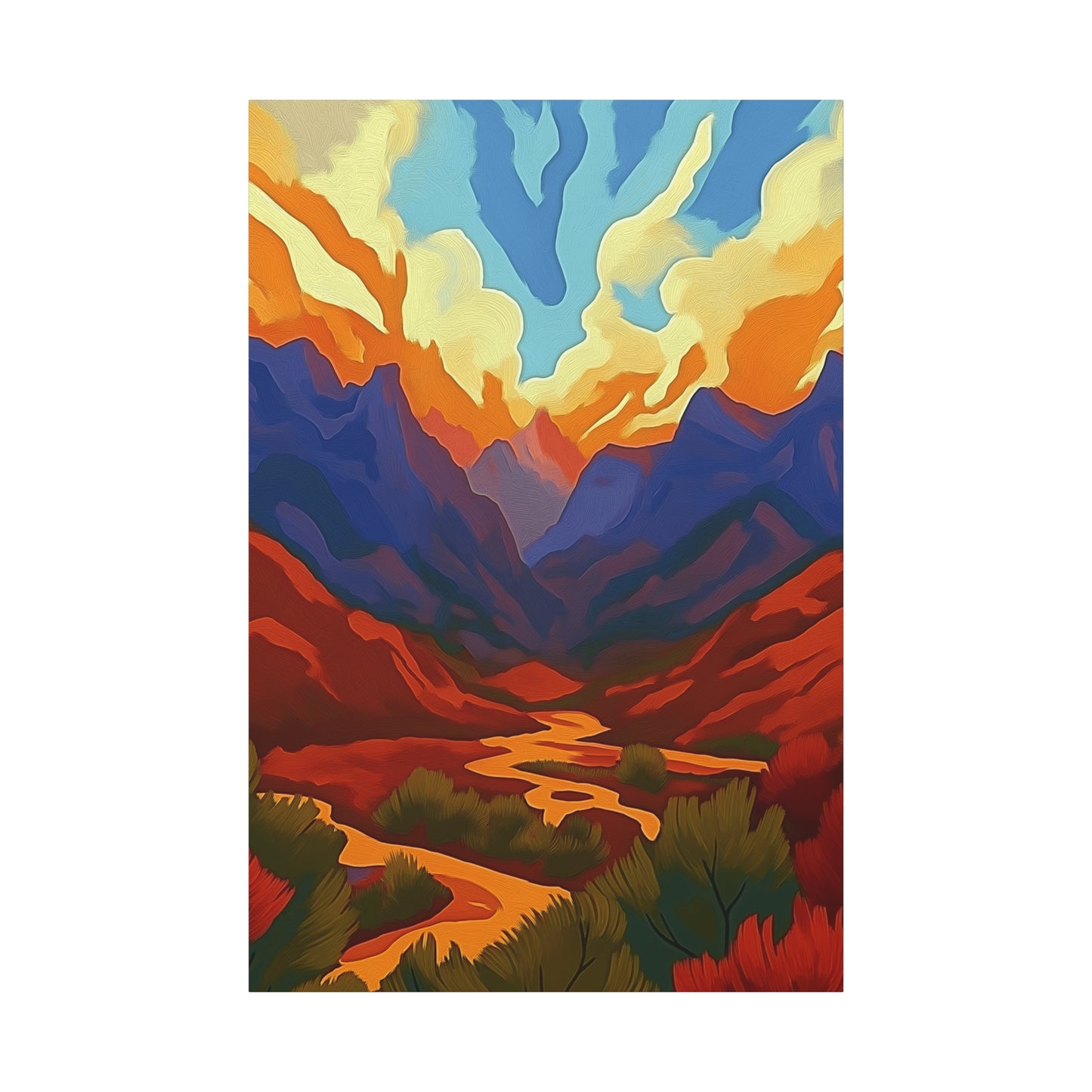Vibrant Mountain Sunset Landscape-Where are we 2