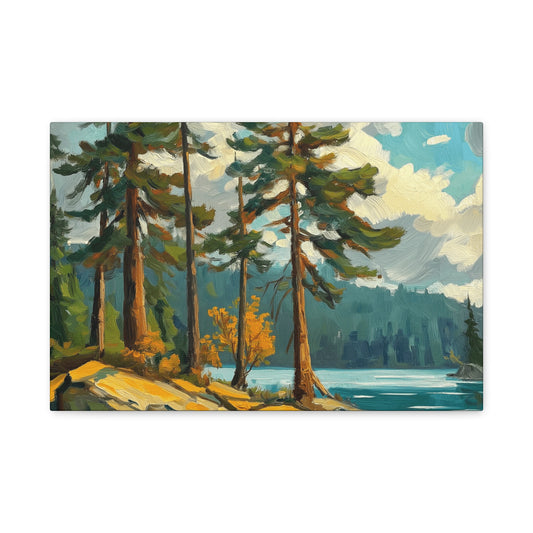 Pine Trees at High Mountain Lake