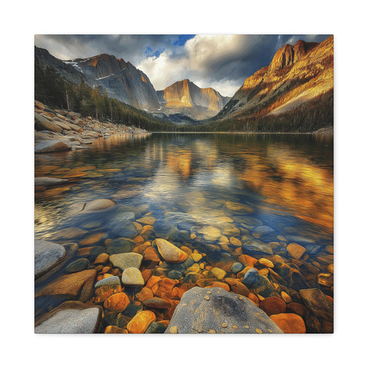 Canvas Wall Art - Beautiful Colorado Mountain Lake