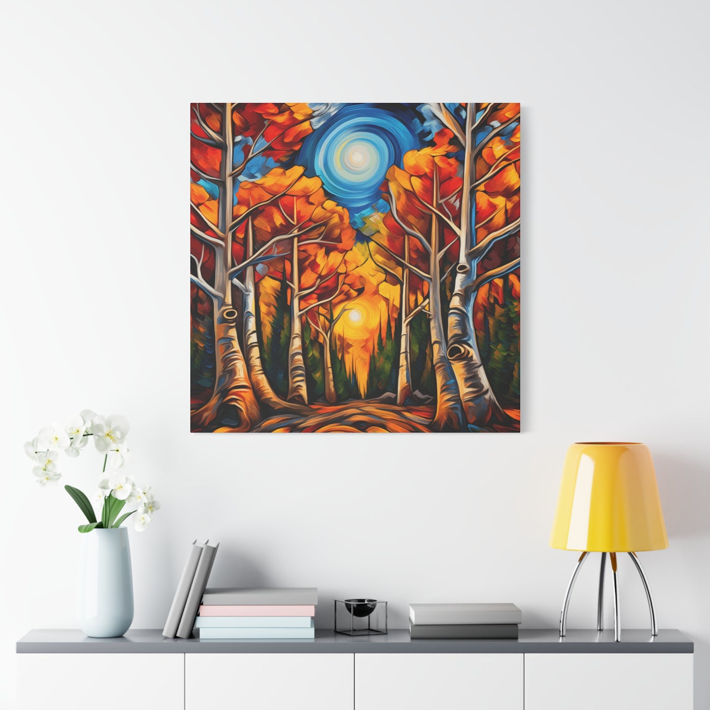 Autumn Forest Canvas Art Print - Vibrant Fall Decor for Home & Office