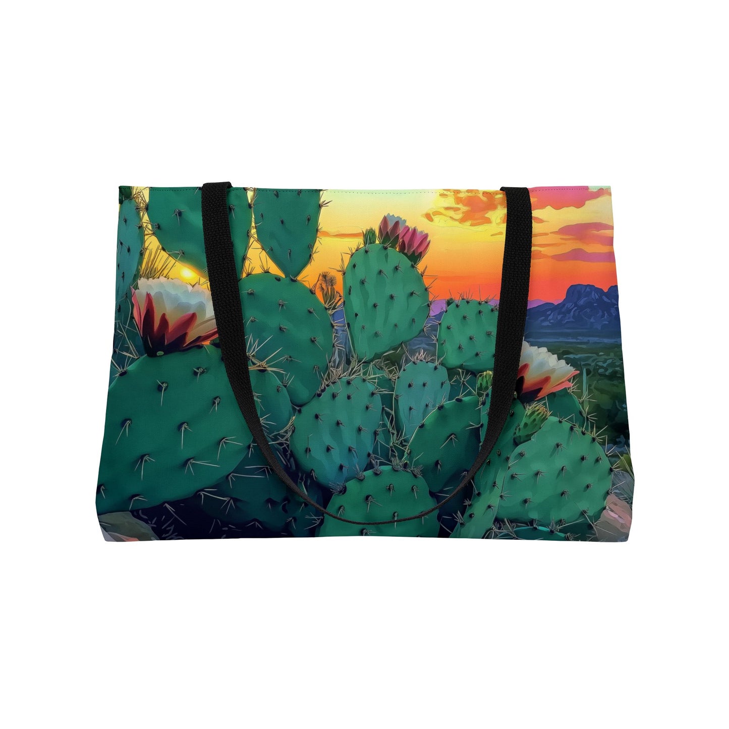 Cactus Sunset Weekender Tote Bag, Boho Travel Bag, Beach Tote, Shopping Bag, Eco-Friendly Tote, Perfect Gift for Nature Lovers