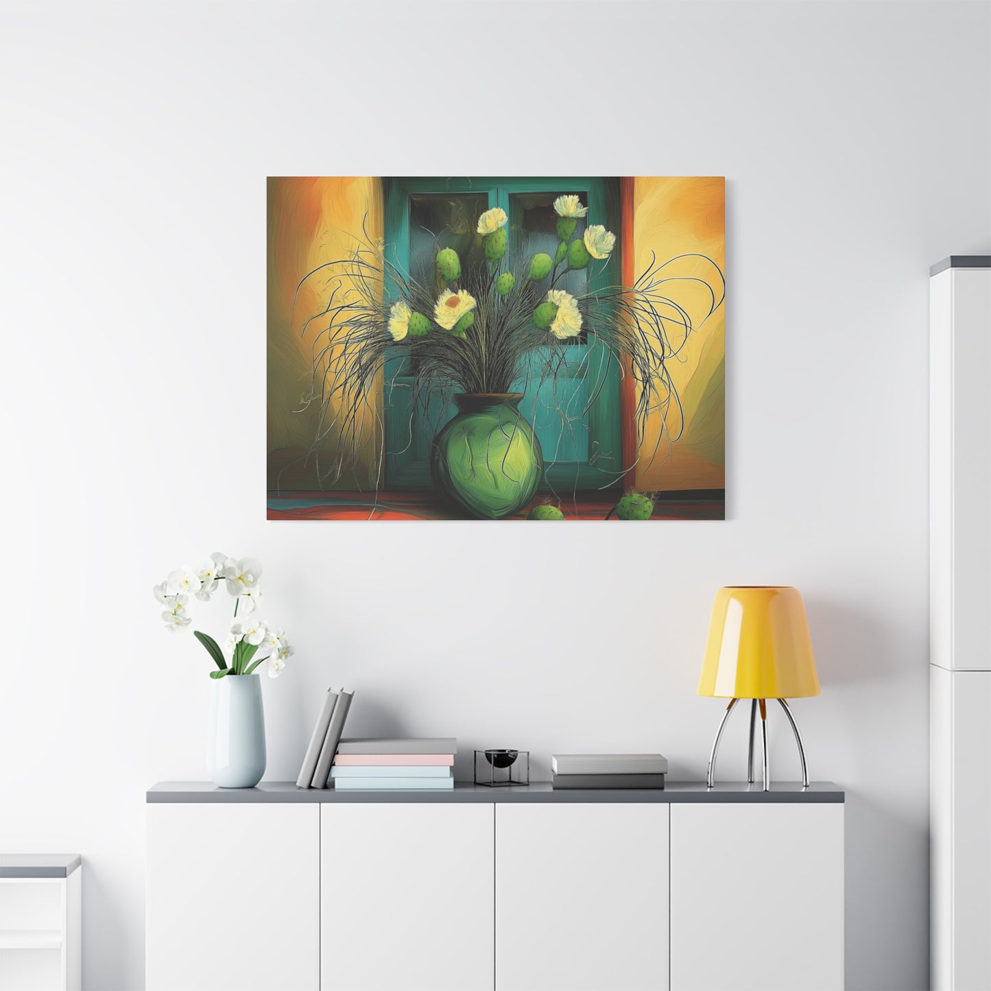 Vibrant Cactus Flower Canvas Print - Stretched Wall Art for Home Decor