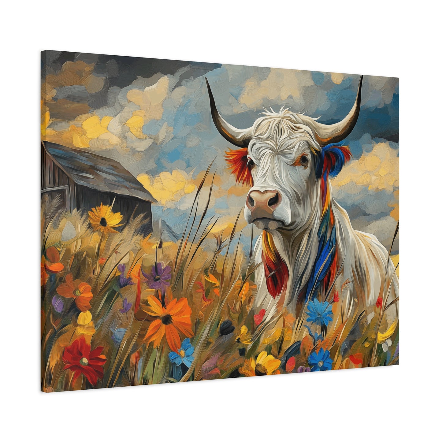 Colorful Cow Canvas Wall Art - Farmhouse Decor