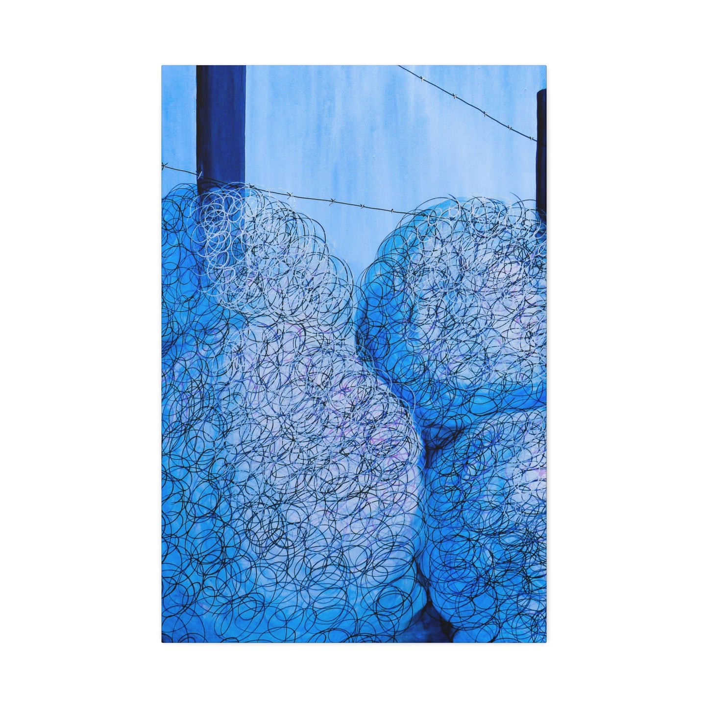 Canvas Art, Blue Swirl Tumbleweeds X1 depth 1.5 in