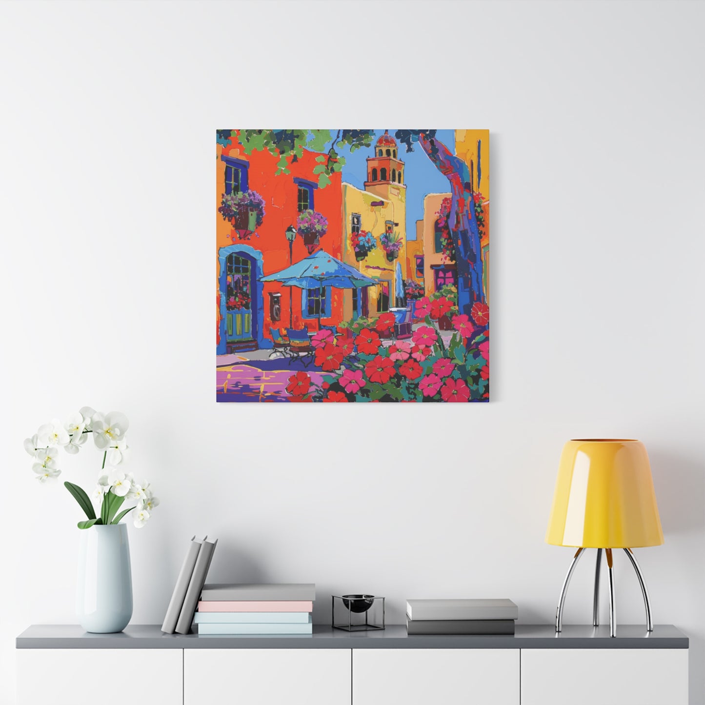 Canvas Print Santa Fe Festive Street Scene