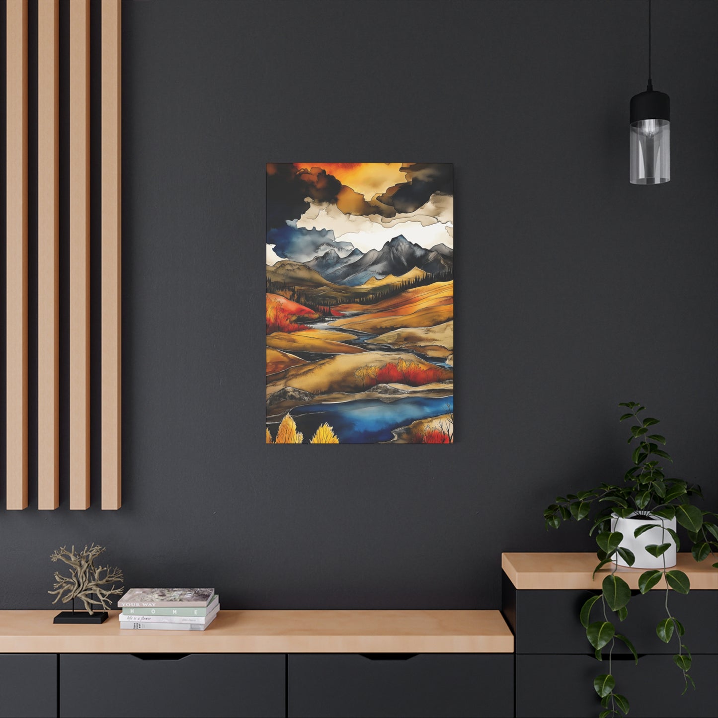 Mountain Landscape Art Print on Matte Canvas