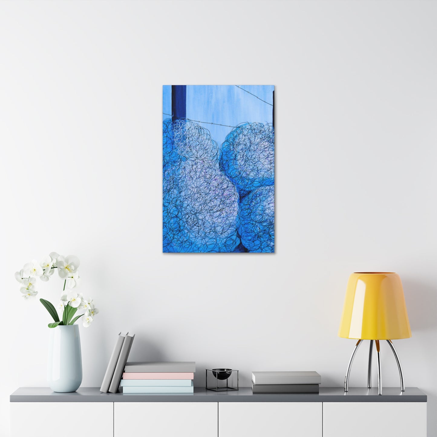 Canvas Art, Blue Swirl Tumbleweeds X1 depth 1.5 in