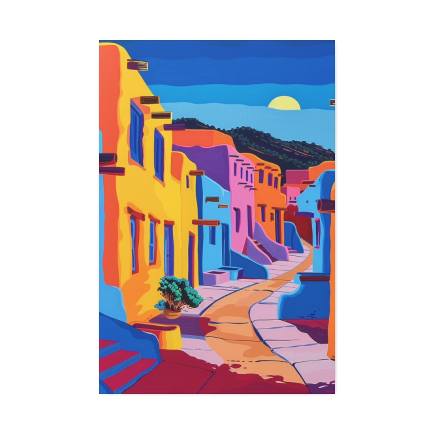 Colorful Southwest Village Sunset-1.5 in. Depth