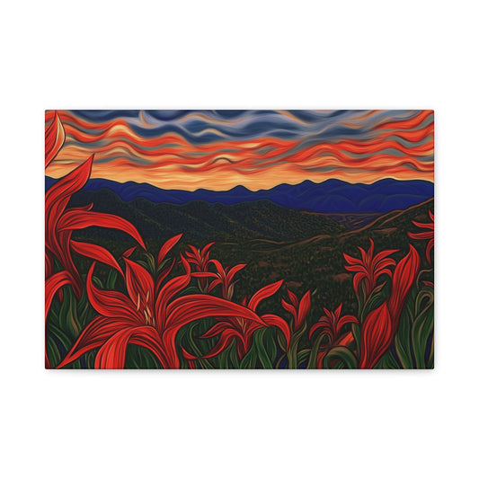 Canvas Print SF Day Lillies at Sunset