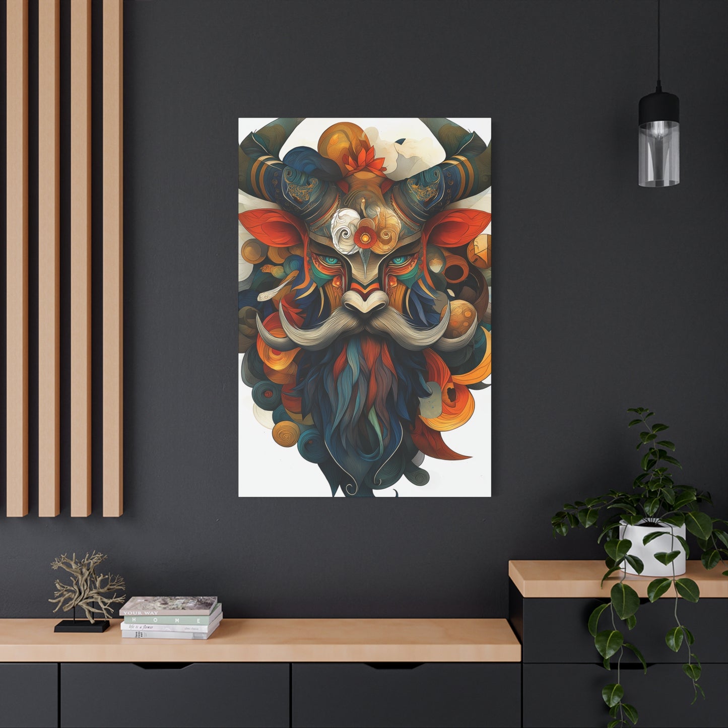 Vibrant Mask Wall Art Canvas | Bohemian Decor