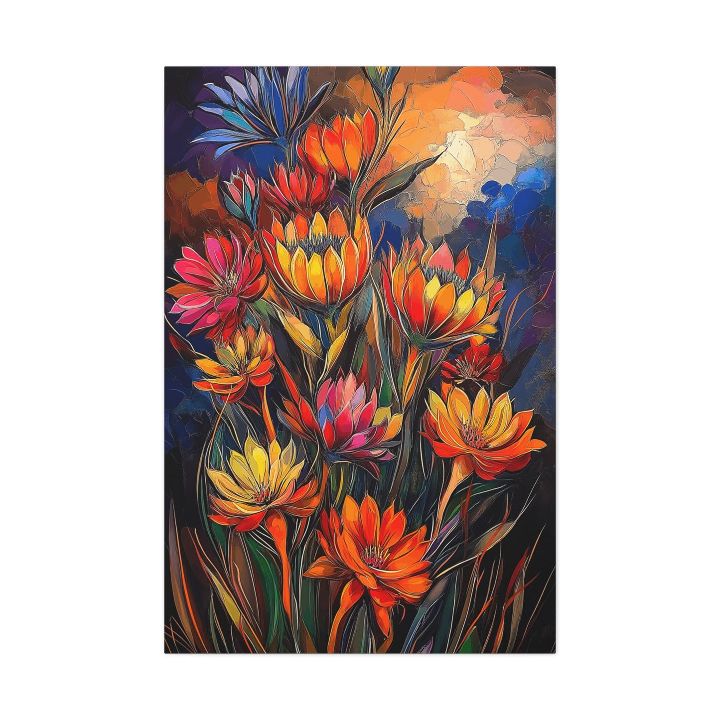 Vibrant Floral Canvas Wall Art - Perfect for Home Decor and Gifting