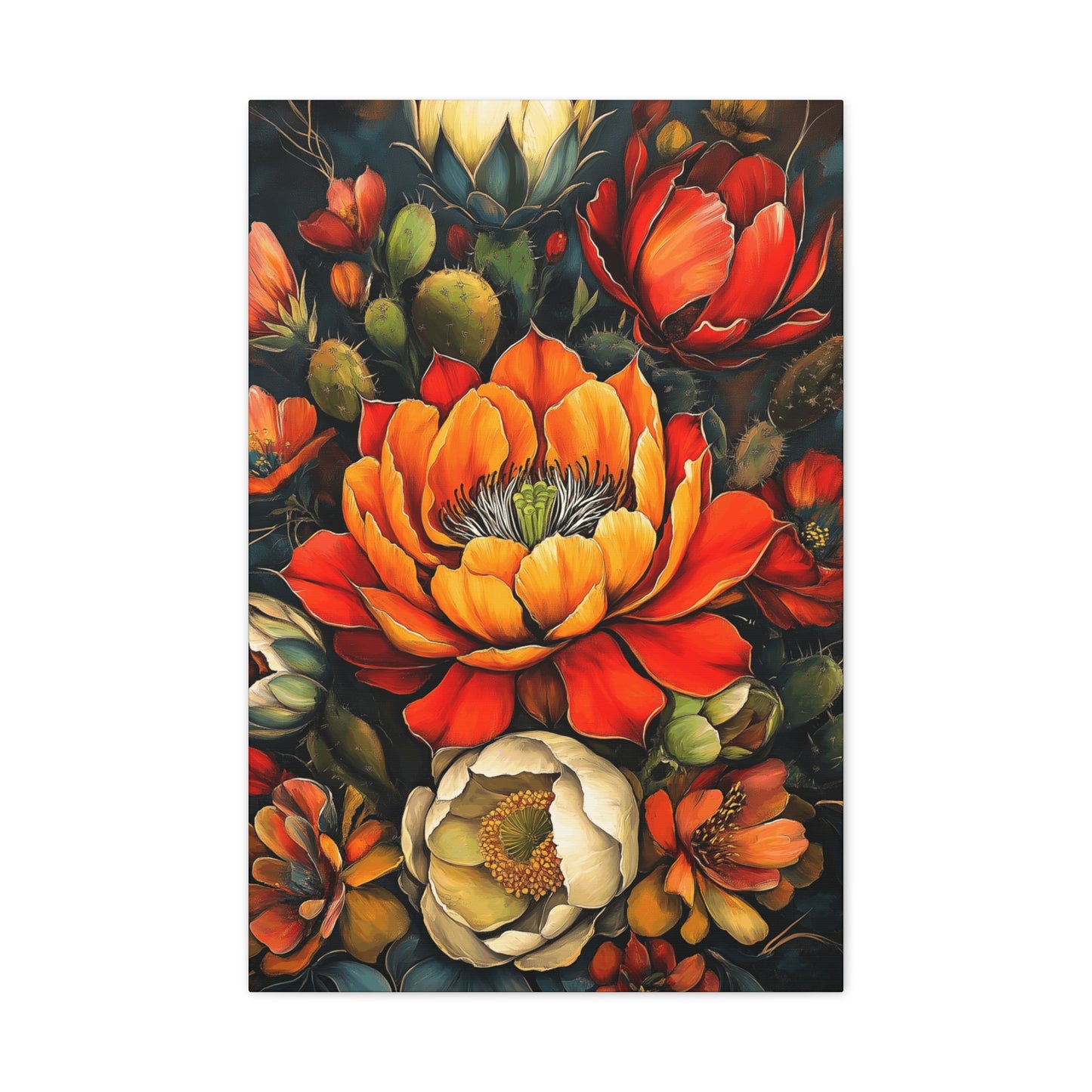 Vibrant Bold Floral Canvas Art -
