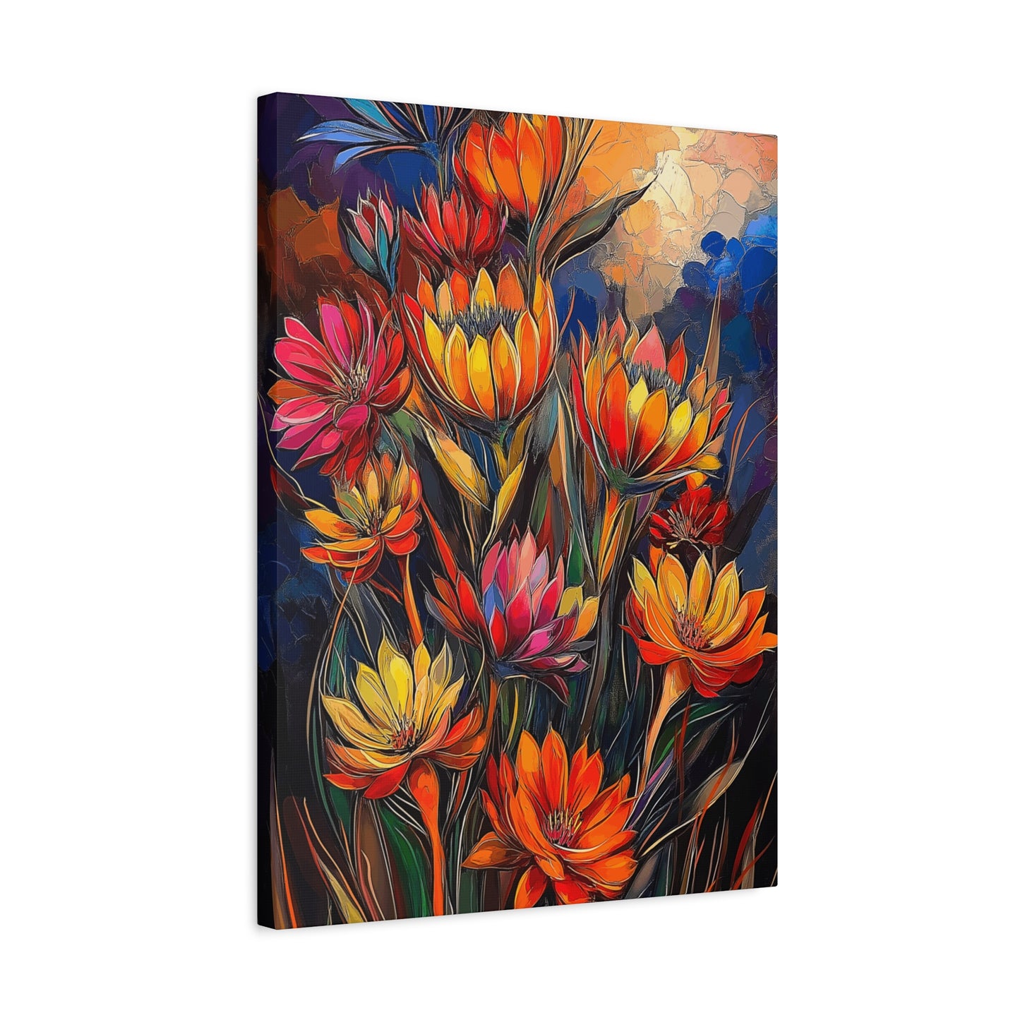 Vibrant Floral Canvas Wall Art - Perfect for Home Decor and Gifting