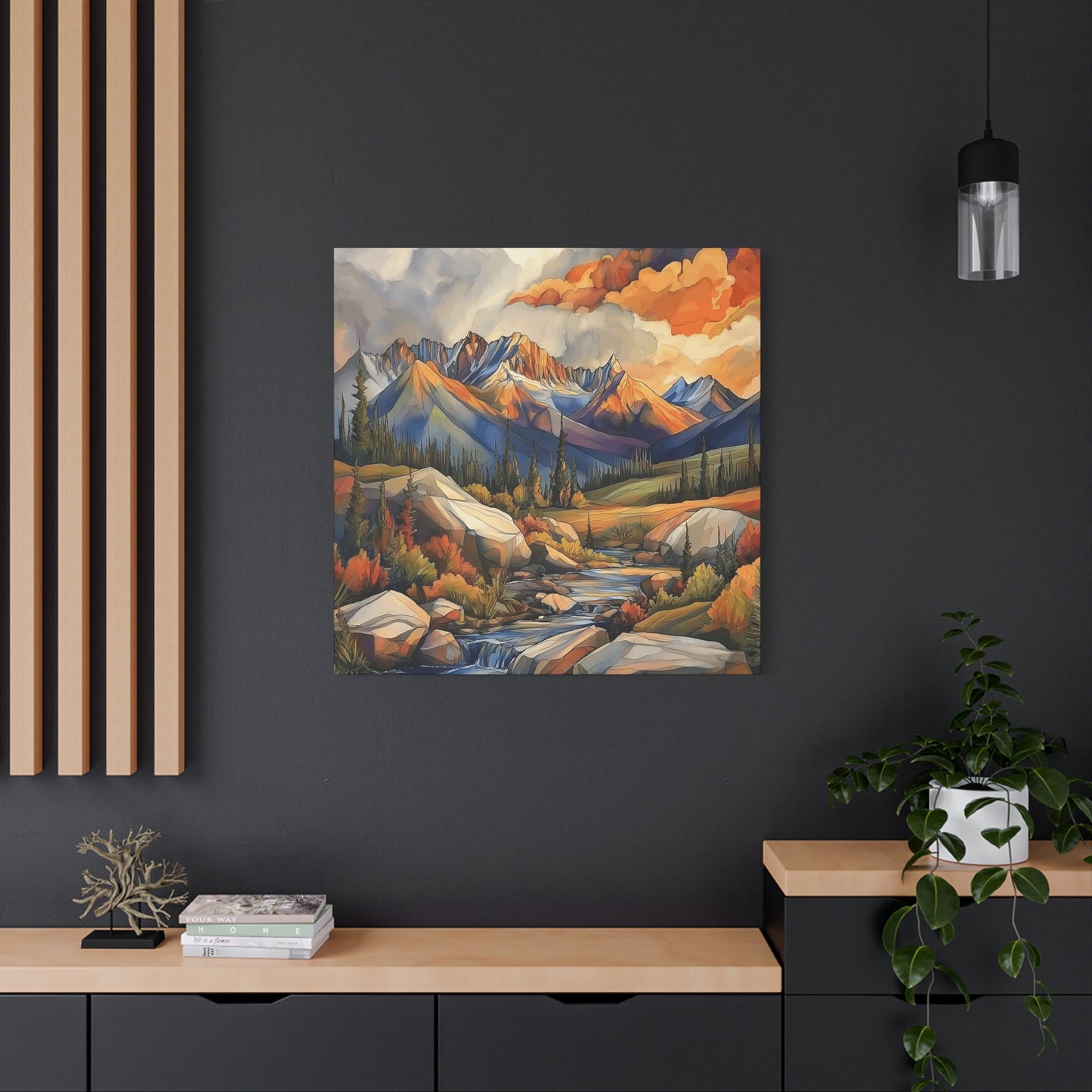 Mountain Landscape Canvas Art Print - Nature Wall Decor