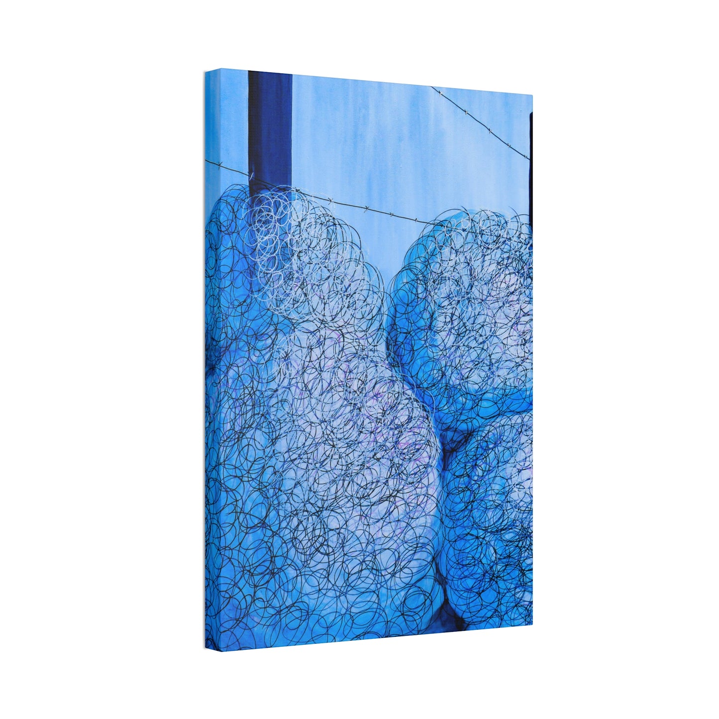 Canvas Art, Blue Swirl Tumbleweeds X1 depth 1.5 in