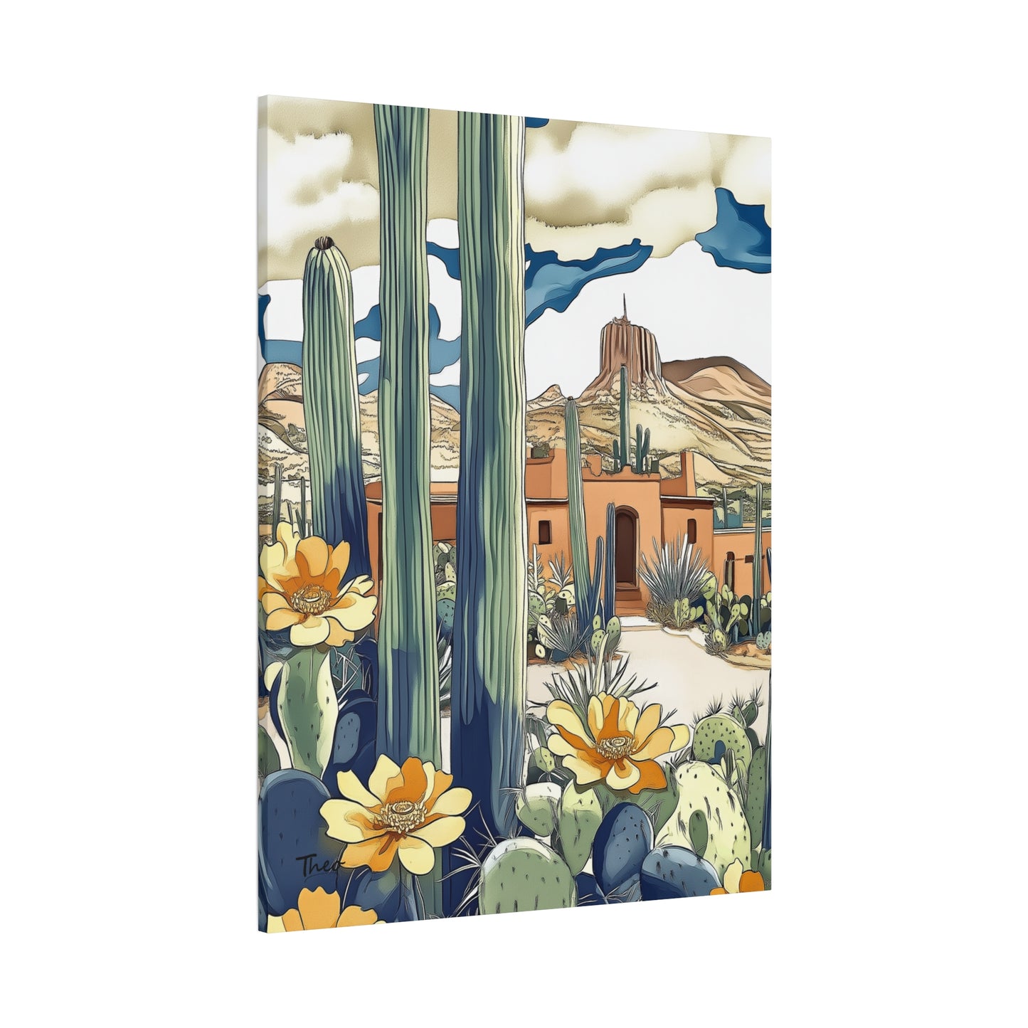 Desert Rose Canvas Art Print | Bohemian Home Decor | Southwestern Wall Art