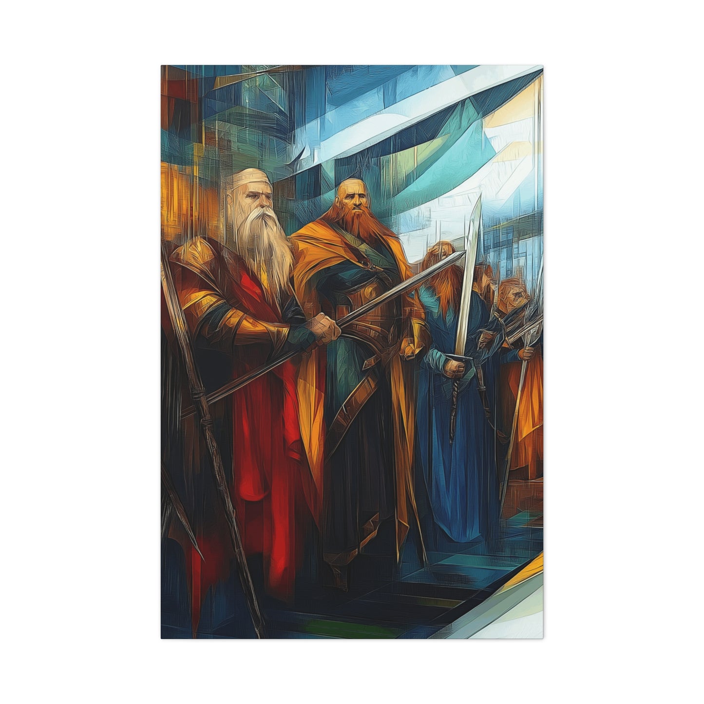 Epic Fantasy Art Canvas Print - Stretched 1.25" Wall Decor Featuring Legendary Warriors