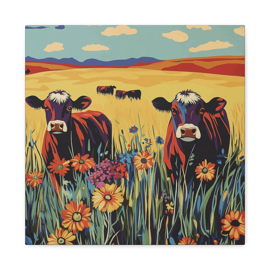 Colorful Cow Artwork Canvas | Vibrant Farm Decor for Country Lovers