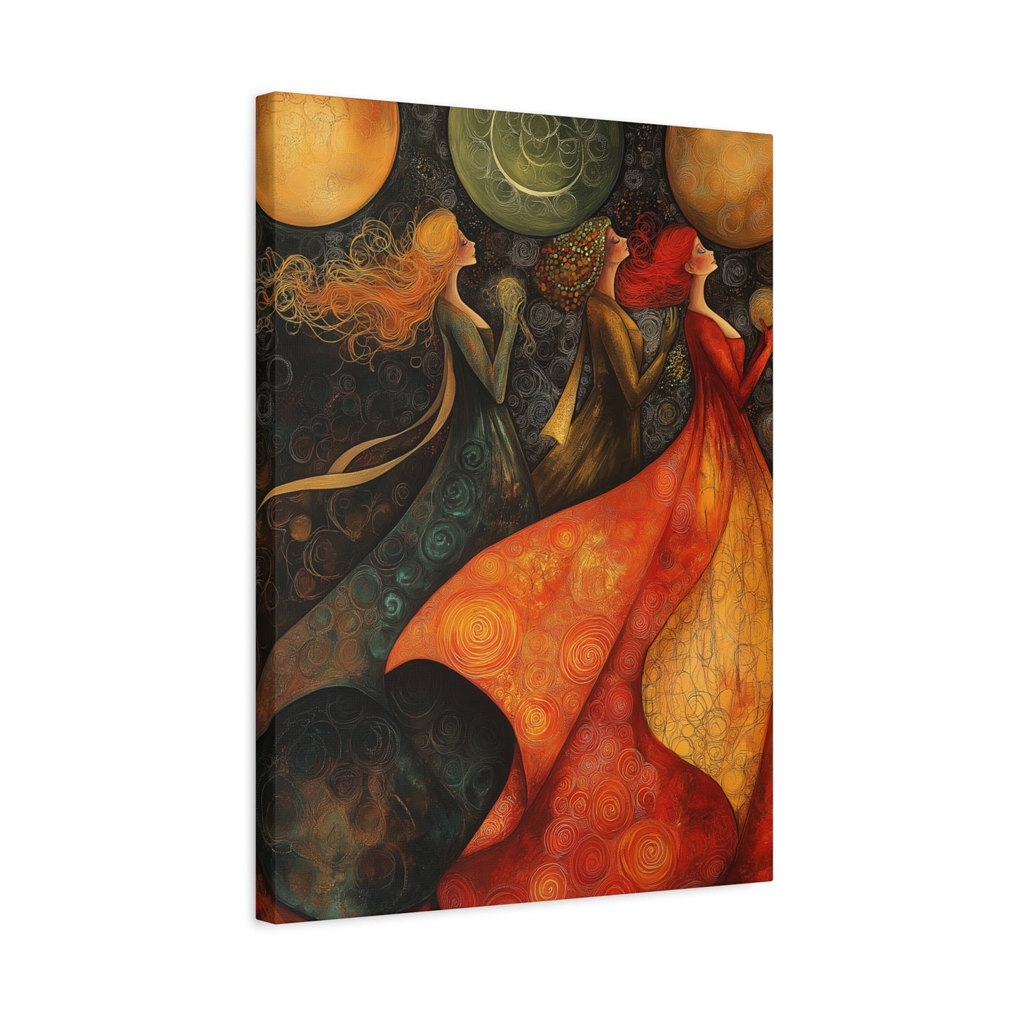 Elegant Women Art Canvas Print - Colorful Abstract Wall Decor