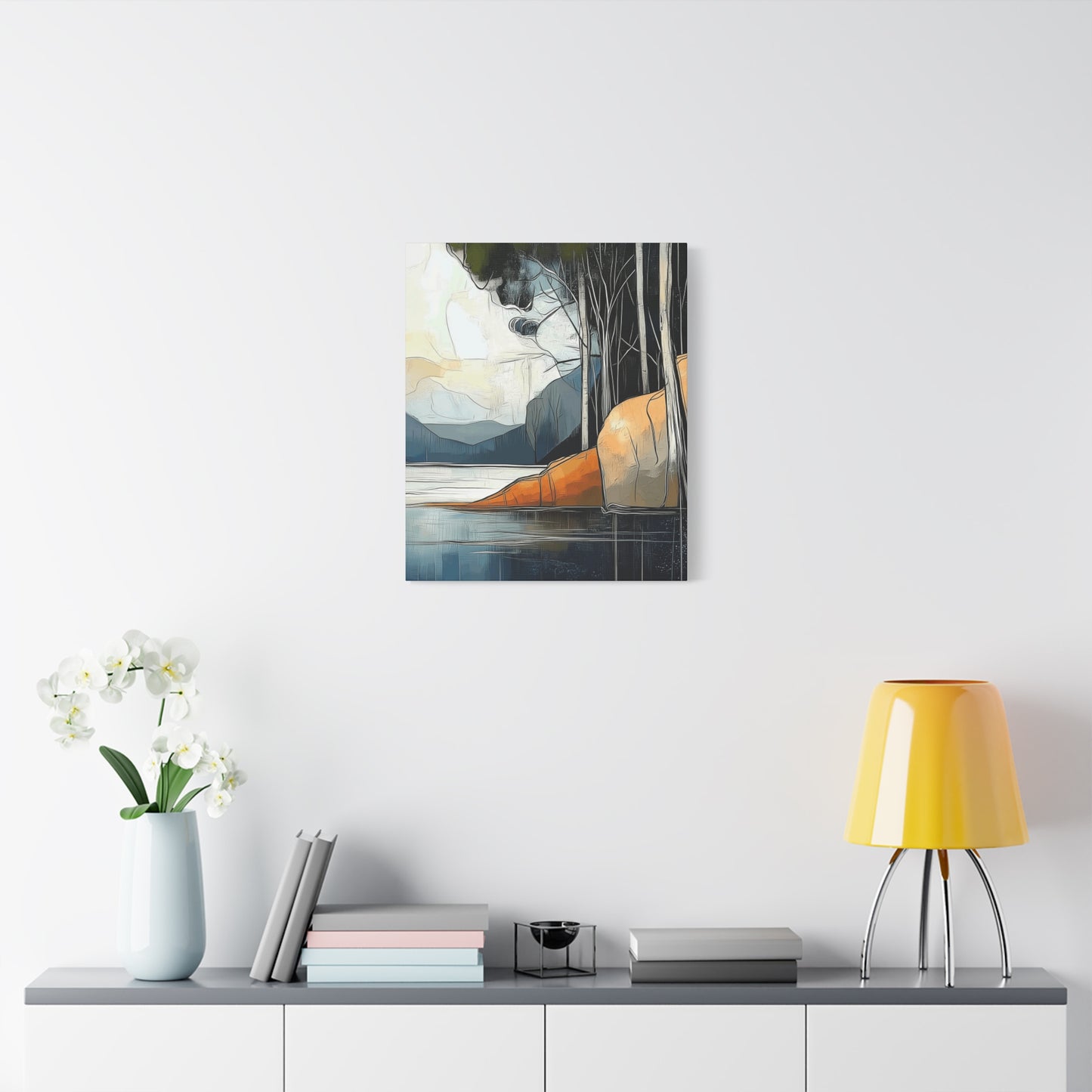 Canvas Wall Art - Serene Mystical Mountain Lake